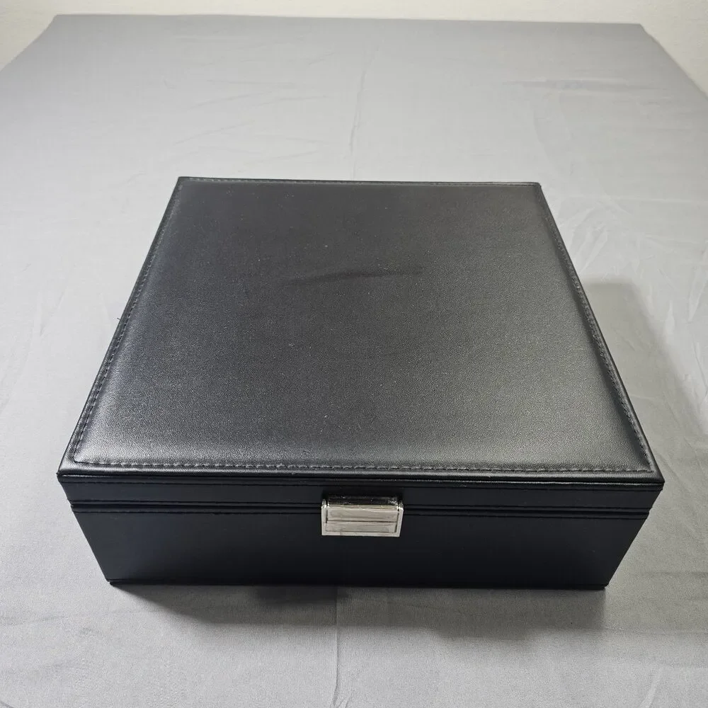 2-Layer Large Black Faux Leather Jewelry from Home Depot